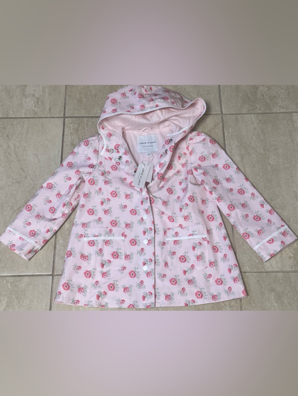 Janie and Jack The Floral Raincoat - Picture 6 of 13